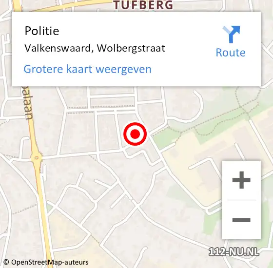 Locatie op kaart van de 112 melding: Politie Valkenswaard, Wolbergstraat op 19 mei 2022 15:55