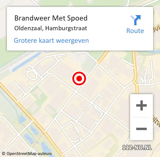 Locatie op kaart van de 112 melding: Brandweer Met Spoed Naar Oldenzaal, Hamburgstraat op 19 mei 2022 16:10