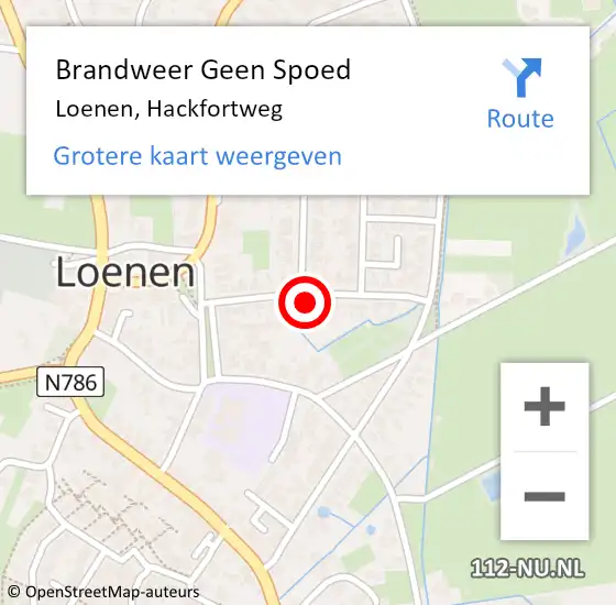 Locatie op kaart van de 112 melding: Brandweer Geen Spoed Naar Loenen, Hackfortweg op 19 mei 2022 16:12