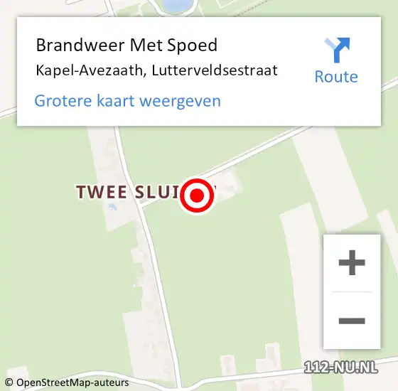 Locatie op kaart van de 112 melding: Brandweer Met Spoed Naar Kapel-Avezaath, Lutterveldsestraat op 19 mei 2022 16:13