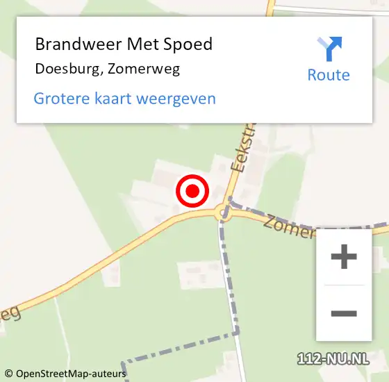 Locatie op kaart van de 112 melding: Brandweer Met Spoed Naar Doesburg, Zomerweg op 19 mei 2022 16:14