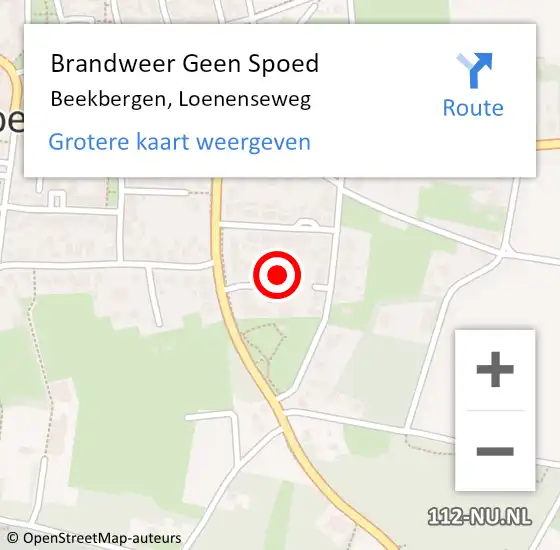 Locatie op kaart van de 112 melding: Brandweer Geen Spoed Naar Beekbergen, Loenenseweg op 19 mei 2022 16:17