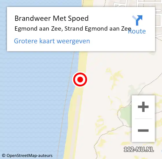 Locatie op kaart van de 112 melding: Brandweer Met Spoed Naar Egmond aan Zee, Strand Egmond aan Zee op 19 mei 2022 16:32