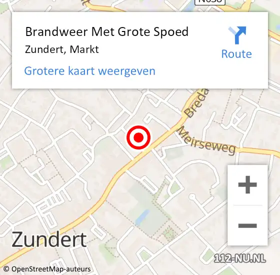 Locatie op kaart van de 112 melding: Brandweer Met Grote Spoed Naar Zundert, Markt op 19 mei 2022 16:54