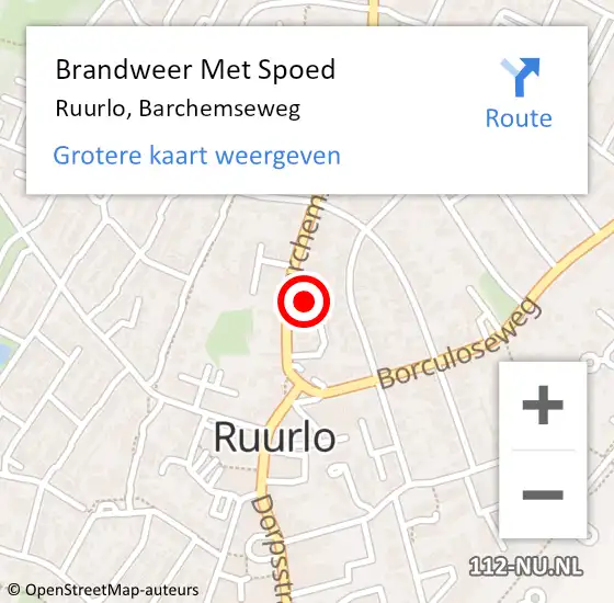 Locatie op kaart van de 112 melding: Brandweer Met Spoed Naar Ruurlo, Barchemseweg op 19 mei 2022 17:00