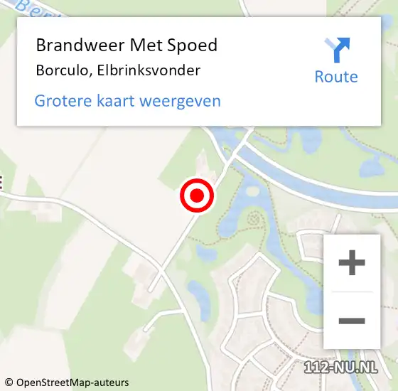 Locatie op kaart van de 112 melding: Brandweer Met Spoed Naar Borculo, Elbrinksvonder op 19 mei 2022 17:03