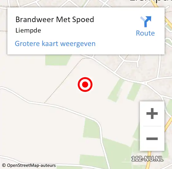 Locatie op kaart van de 112 melding: Brandweer Met Spoed Naar Liempde op 19 mei 2022 17:05