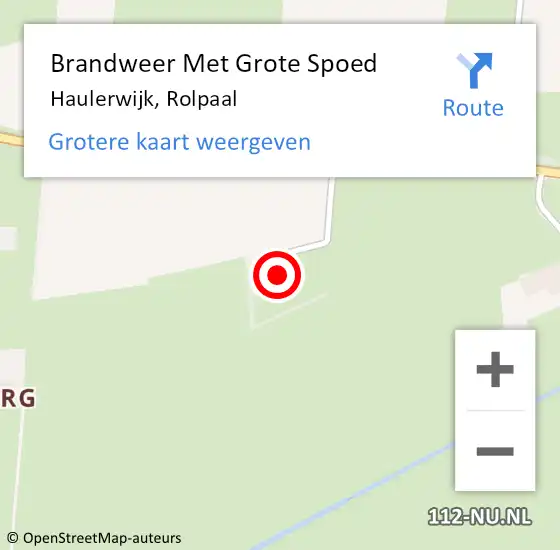 Locatie op kaart van de 112 melding: Brandweer Met Grote Spoed Naar Haulerwijk, Rolpaal op 19 mei 2022 17:18