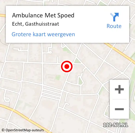 Locatie op kaart van de 112 melding: Ambulance Met Spoed Naar Echt, Gasthuisstraat op 17 juli 2014 19:53