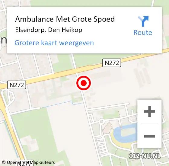 Locatie op kaart van de 112 melding: Ambulance Met Grote Spoed Naar Elsendorp, Den Heikop op 17 juli 2014 19:54