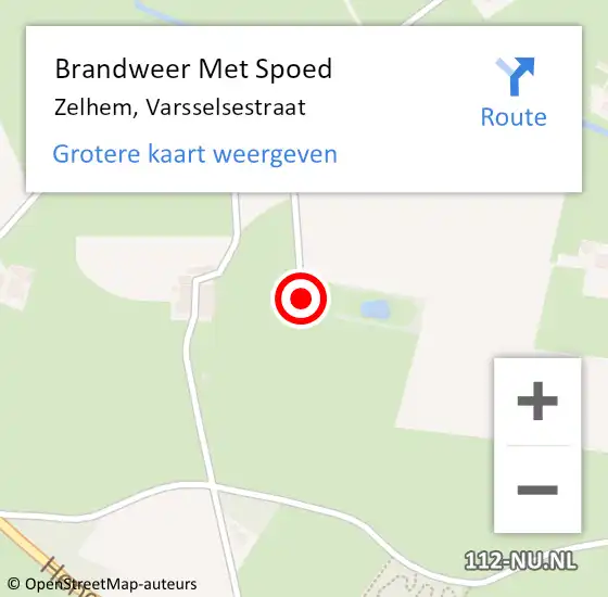 Locatie op kaart van de 112 melding: Brandweer Met Spoed Naar Zelhem, Varsselsestraat op 19 mei 2022 17:24