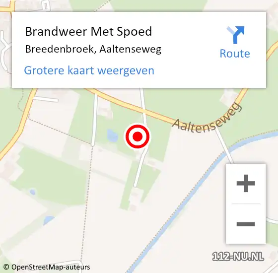 Locatie op kaart van de 112 melding: Brandweer Met Spoed Naar Breedenbroek, Aaltenseweg op 19 mei 2022 17:26