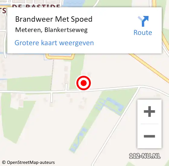 Locatie op kaart van de 112 melding: Brandweer Met Spoed Naar Meteren, Blankertseweg op 19 mei 2022 17:27