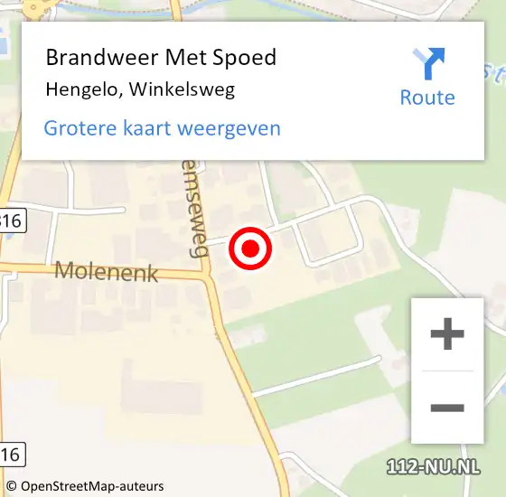 Locatie op kaart van de 112 melding: Brandweer Met Spoed Naar Hengelo, Winkelsweg op 19 mei 2022 17:28