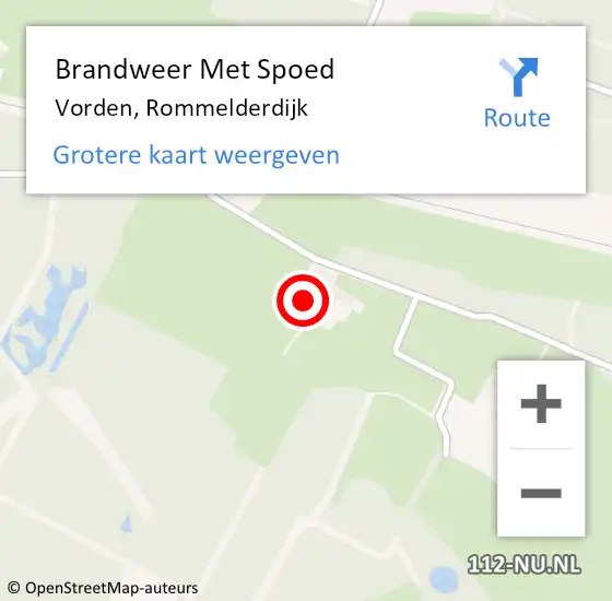 Locatie op kaart van de 112 melding: Brandweer Met Spoed Naar Vorden, Rommelderdijk op 19 mei 2022 17:34