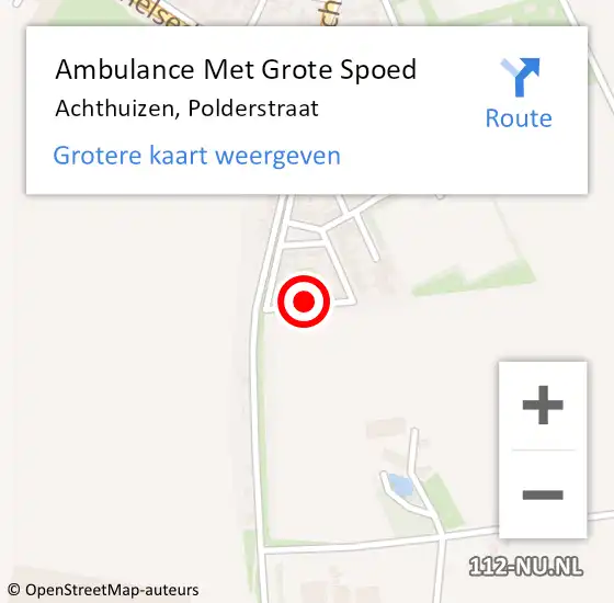 Locatie op kaart van de 112 melding: Ambulance Met Grote Spoed Naar Achthuizen, Polderstraat op 19 mei 2022 18:03