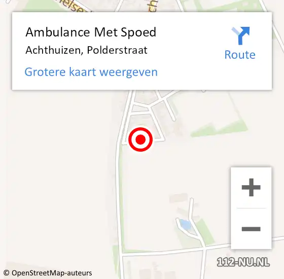 Locatie op kaart van de 112 melding: Ambulance Met Spoed Naar Achthuizen, Polderstraat op 19 mei 2022 18:06