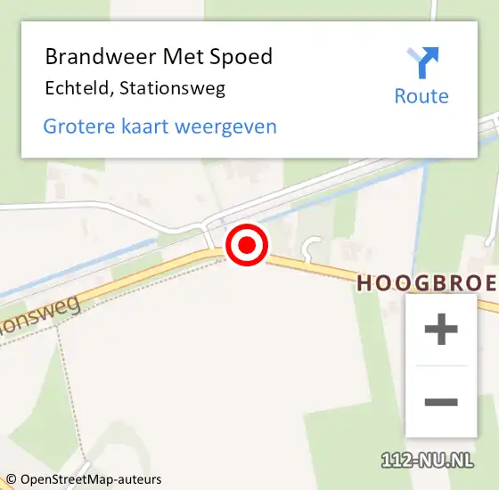 Locatie op kaart van de 112 melding: Brandweer Met Spoed Naar Echteld, Stationsweg op 19 mei 2022 18:20