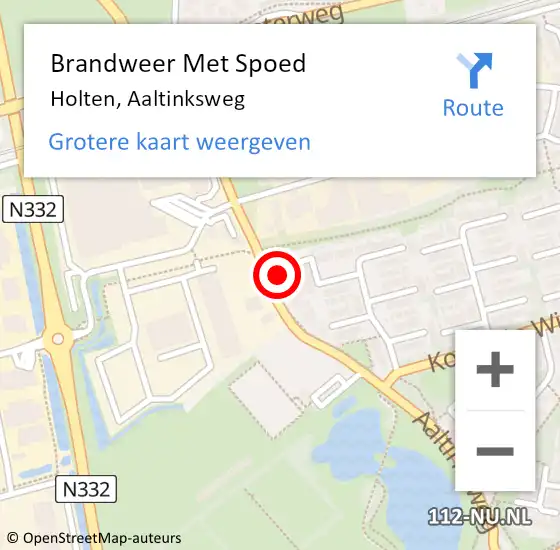 Locatie op kaart van de 112 melding: Brandweer Met Spoed Naar Holten, Aaltinksweg op 19 mei 2022 18:22