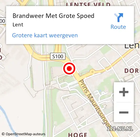 Locatie op kaart van de 112 melding: Brandweer Met Grote Spoed Naar Lent op 19 mei 2022 18:37