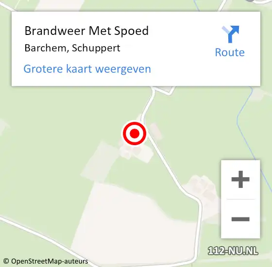 Locatie op kaart van de 112 melding: Brandweer Met Spoed Naar Barchem, Schuppert op 19 mei 2022 18:38