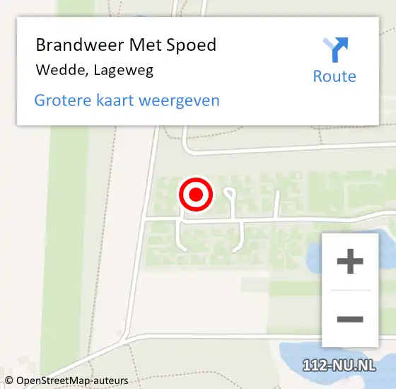 Locatie op kaart van de 112 melding: Brandweer Met Spoed Naar Wedde, Lageweg op 19 mei 2022 18:38