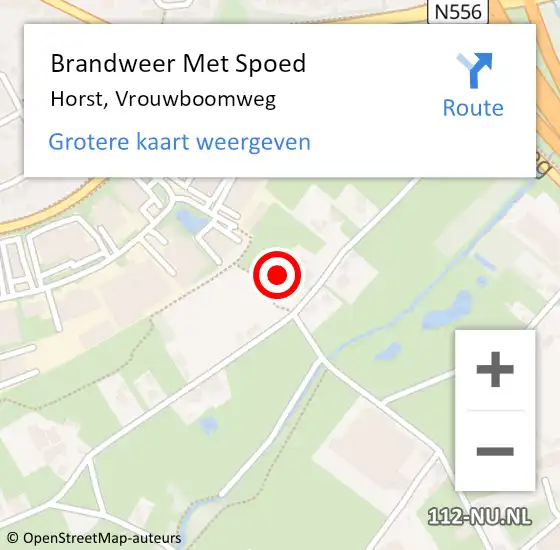 Locatie op kaart van de 112 melding: Brandweer Met Spoed Naar Horst, Vrouwboomweg op 19 mei 2022 18:41