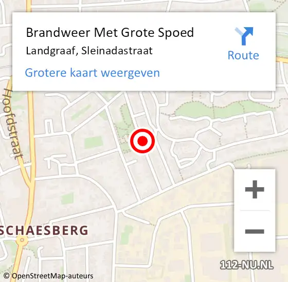 Locatie op kaart van de 112 melding: Brandweer Met Grote Spoed Naar Landgraaf, Sleinadastraat op 19 mei 2022 18:46