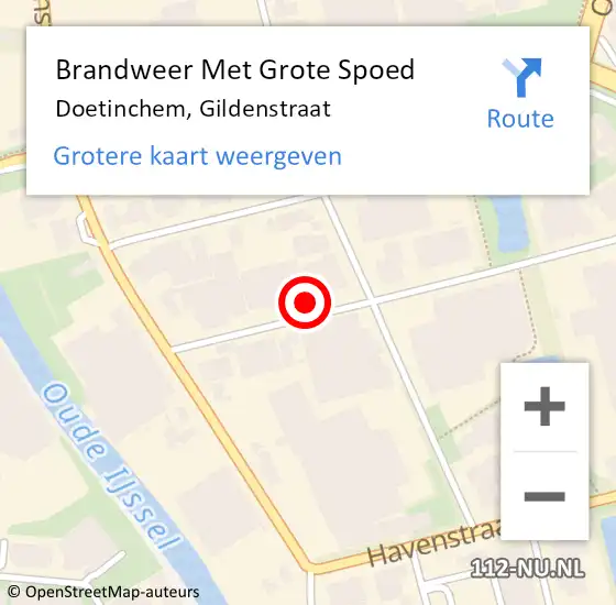 Locatie op kaart van de 112 melding: Brandweer Met Grote Spoed Naar Doetinchem, Gildenstraat op 19 mei 2022 19:24