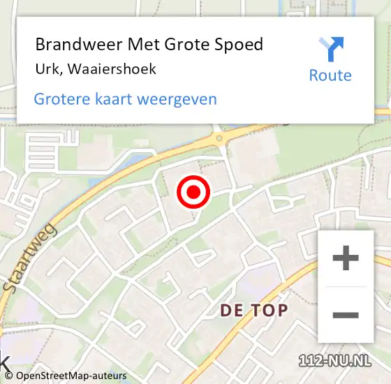 Locatie op kaart van de 112 melding: Brandweer Met Grote Spoed Naar Urk, Waaiershoek op 19 mei 2022 19:40