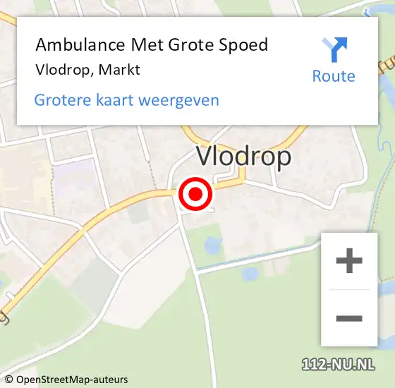 Locatie op kaart van de 112 melding: Ambulance Met Grote Spoed Naar Vlodrop, Markt op 19 mei 2022 19:41