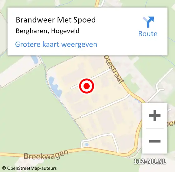 Locatie op kaart van de 112 melding: Brandweer Met Spoed Naar Bergharen, Hogeveld op 19 mei 2022 19:46