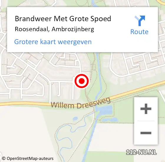 Locatie op kaart van de 112 melding: Brandweer Met Grote Spoed Naar Roosendaal, Ambrozijnberg op 19 mei 2022 19:53