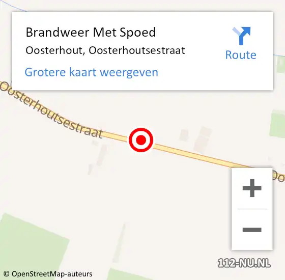 Locatie op kaart van de 112 melding: Brandweer Met Spoed Naar Oosterhout, Oosterhoutsestraat op 19 mei 2022 20:13