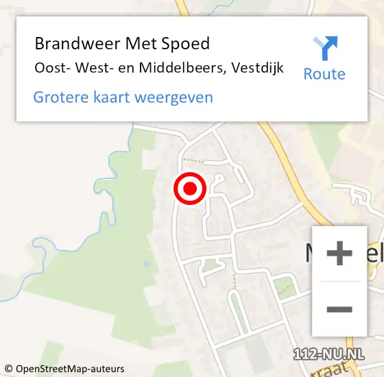 Locatie op kaart van de 112 melding: Brandweer Met Spoed Naar Oost- West- en Middelbeers, Vestdijk op 19 mei 2022 20:13