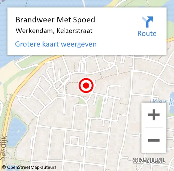 Locatie op kaart van de 112 melding: Brandweer Met Spoed Naar Werkendam, Keizerstraat op 19 mei 2022 20:14