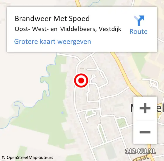 Locatie op kaart van de 112 melding: Brandweer Met Spoed Naar Oost- West- en Middelbeers, Vestdijk op 19 mei 2022 20:21