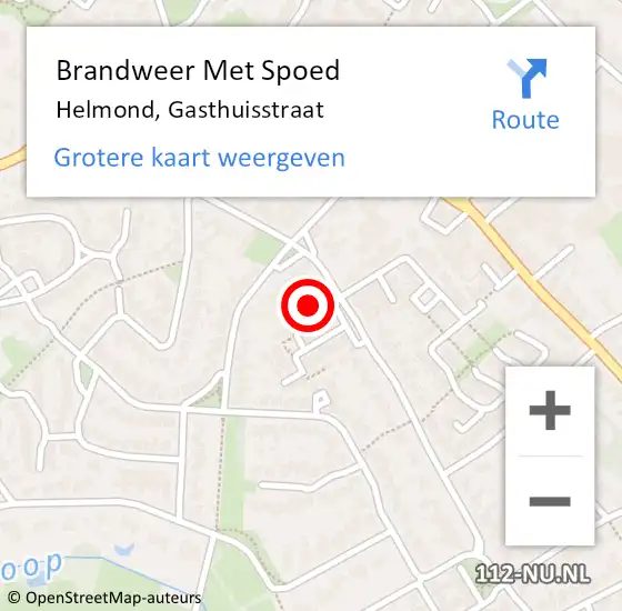 Locatie op kaart van de 112 melding: Brandweer Met Spoed Naar Helmond, Gasthuisstraat op 19 mei 2022 20:22