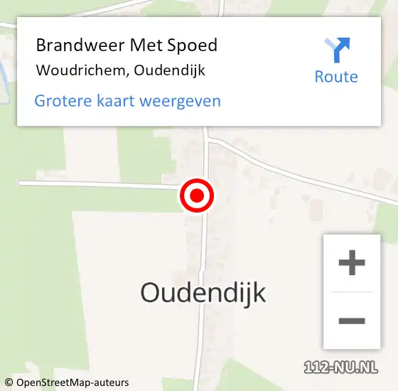 Locatie op kaart van de 112 melding: Brandweer Met Spoed Naar Woudrichem, Oudendijk op 19 mei 2022 20:55