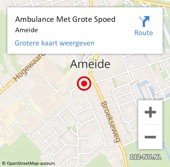 Locatie op kaart van de 112 melding: Ambulance Met Grote Spoed Naar Ameide op 19 mei 2022 20:58