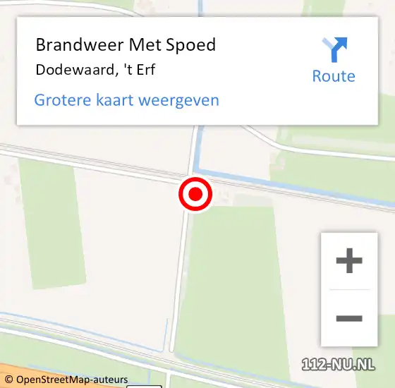 Locatie op kaart van de 112 melding: Brandweer Met Spoed Naar Dodewaard, 't Erf op 19 mei 2022 21:18