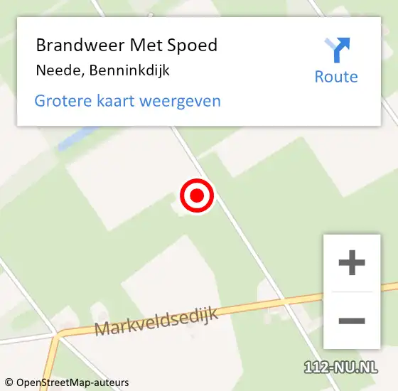 Locatie op kaart van de 112 melding: Brandweer Met Spoed Naar Neede, Benninkdijk op 19 mei 2022 21:20