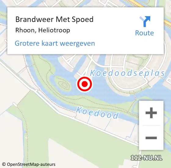 Locatie op kaart van de 112 melding: Brandweer Met Spoed Naar Rhoon, Heliotroop op 19 mei 2022 23:15