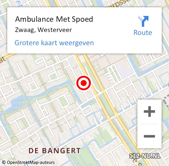 Locatie op kaart van de 112 melding: Ambulance Met Spoed Naar Zwaag, Westerveer op 19 mei 2022 23:21