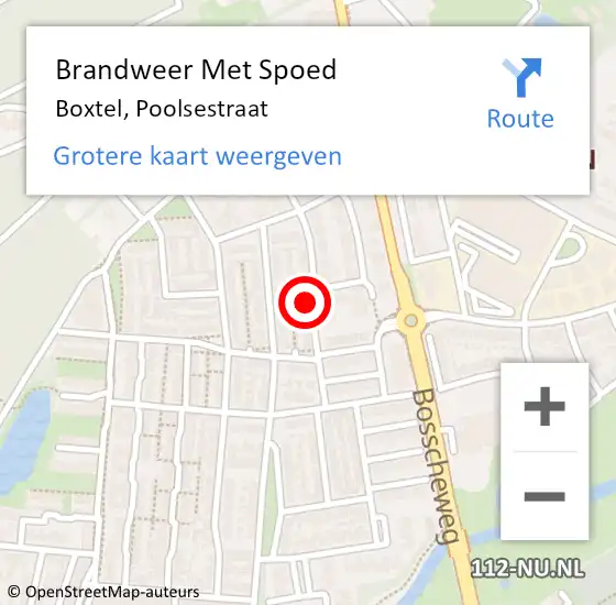 Locatie op kaart van de 112 melding: Brandweer Met Spoed Naar Boxtel, Poolsestraat op 19 mei 2022 23:48