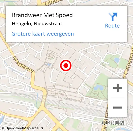 Locatie op kaart van de 112 melding: Brandweer Met Spoed Naar Hengelo, Nieuwstraat op 20 mei 2022 01:06