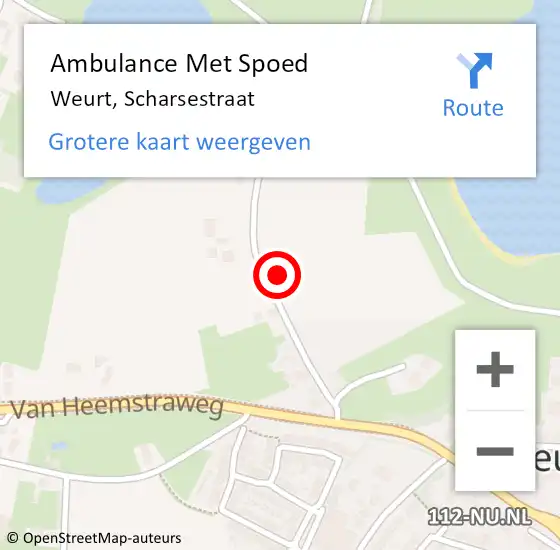 Locatie op kaart van de 112 melding: Ambulance Met Spoed Naar Weurt, Scharsestraat op 20 mei 2022 03:38