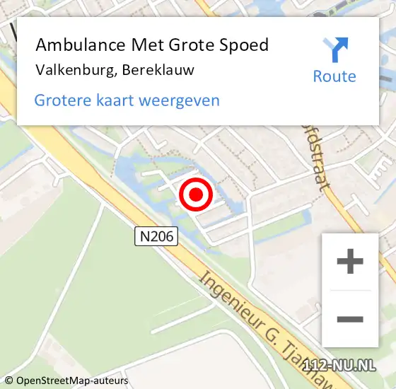 Locatie op kaart van de 112 melding: Ambulance Met Grote Spoed Naar Valkenburg, Bereklauw op 20 mei 2022 06:22