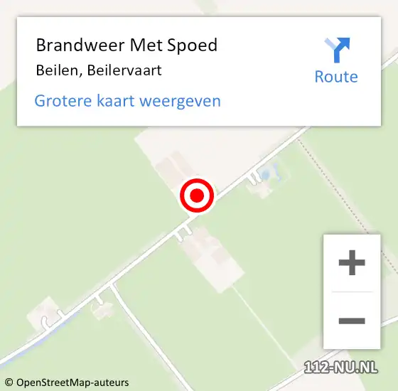 Locatie op kaart van de 112 melding: Brandweer Met Spoed Naar Beilen, Beilervaart op 20 mei 2022 06:48