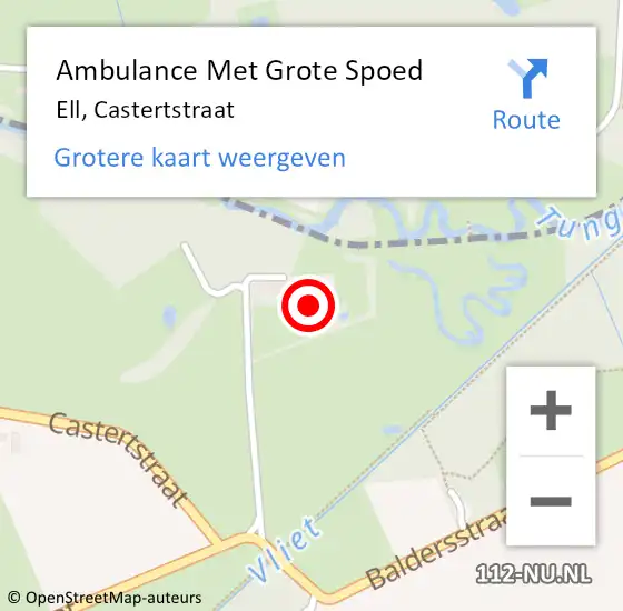 Locatie op kaart van de 112 melding: Ambulance Met Grote Spoed Naar Ell, Castertstraat op 17 juli 2014 20:52